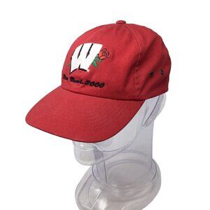 Vintage 2000 Rosebowl Wisconsin Badgers Hat Baseball Cap Football Game NCAA Red
